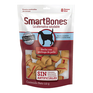 SmartBones Premios Masticables Naturales con Forma de Hueso Mini Receta Pollo para Perro, 112 g