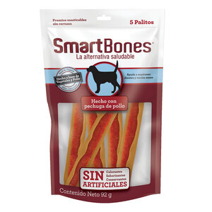 SmartBones Premios Masticables Naturales con Forma de Stick Receta Pollo para Perro, 92 g