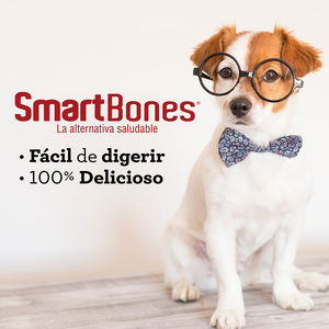 SmartBones Premios Masticables Naturales con Forma de Hueso Mini Receta Mantequilla de Maní para Perro, 112 g