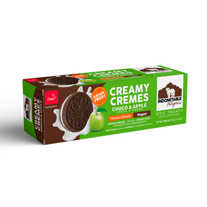 Indomitable Creamy Cremes Galletas Rellenas de Crema Receta Chocolate y Manzana para Perro, 120 g