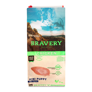 Bravery Alimento Seco Natural Libre de Granos para Cachorro Raza Pequeña Receta Pollo, 7 kg