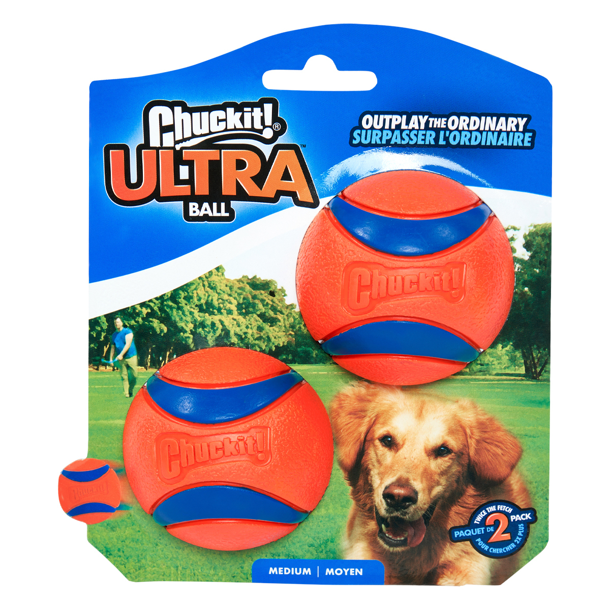 Chuckit! Ultra Set de Pelotas de Goma para Perro, Mediano