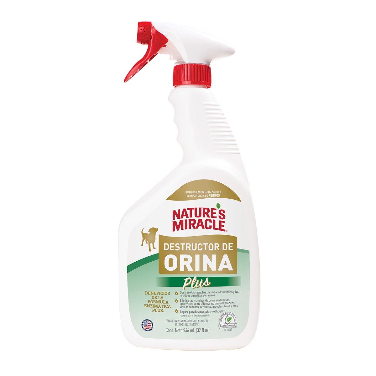 Nature's Miracle Limpiador Enzimático para Orina de Perro, 946 ml