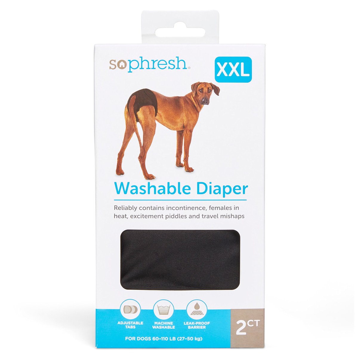 Sophresh Pañal de Tela Reutilizable para Perro Hembra, XX-Grande