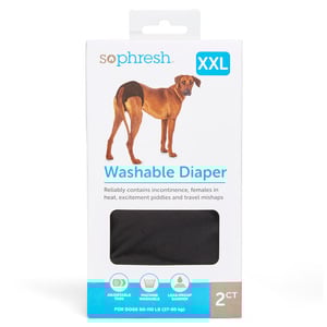 Sophresh Pañal de Tela Reutilizable para Perro Hembra, XX-Grande Sophresh Pañal de Tela Reutilizable para Perro Hembra, XX-Grande
