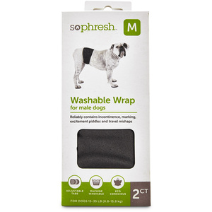 Sophresh Washable Wrap Pañal Reutilizable para Perro Macho, Mediano