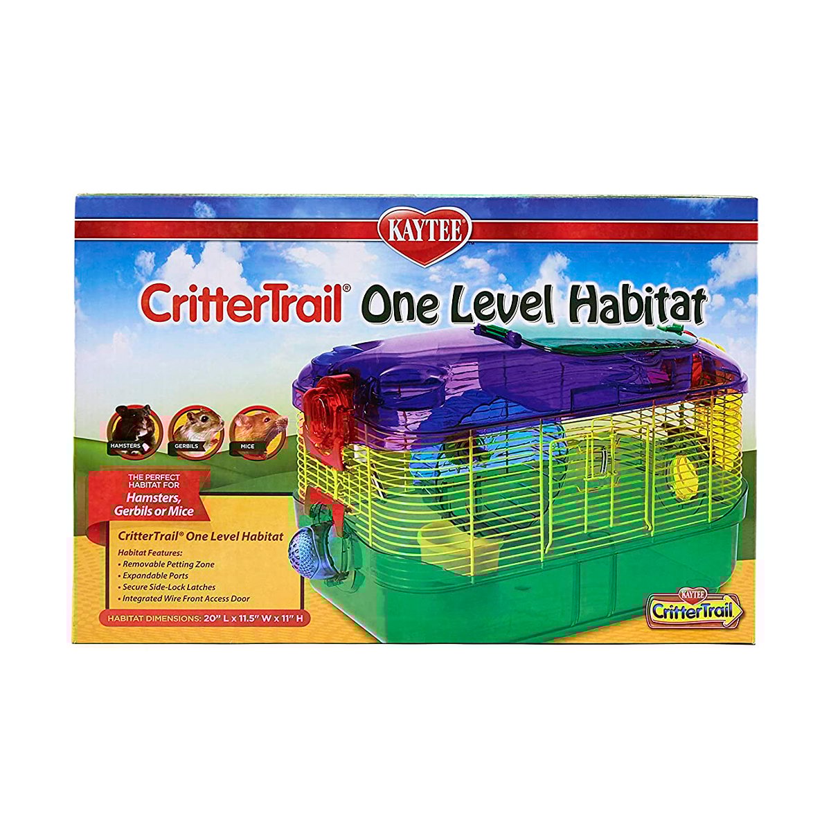 Kaytee CritterTrail Hábitat de 1 Nivel para Pequeñas Mascotas, MultiColor