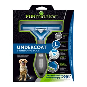 Furminator Deslanador de Pelo Largo para Perros Raza Grande, Azul