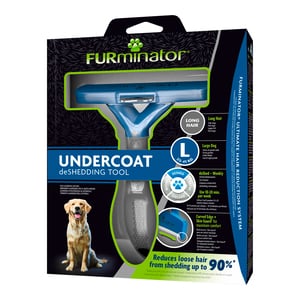Furminator Deslanador de Pelo Largo para Perros Raza Grande, Azul