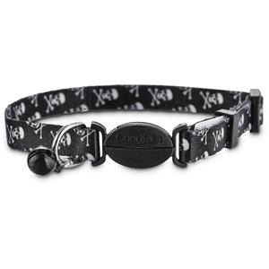 Good2Go Collar con Broche de Seguridad Diseño Calaveras Blancas para Gato Color Negro Good2Go Collar con Broche de Seguridad Diseño Calaveras Blancas para Gato Color Negro