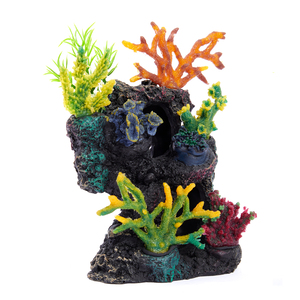 Imagitarium Arrecife de Coral con Plantas de Seda para Acuario, 1 Pieza