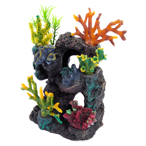 Imagitarium Arrecife de Coral con Plantas de Seda para Acuario, 1 Pieza