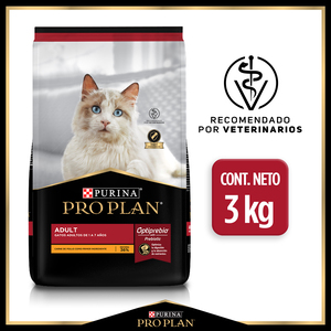 Pro Plan Optiprebio Alimento Seco para Gato Adulto Receta Pollo y Arroz, 3 kg