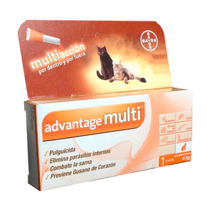 Advantage Multi Pipeta Antiparasitaria Interna y Externa para Gato, 4 kg Advantage Multi Pipeta Antiparasitaria Interna y Externa para Gato, 4 kg