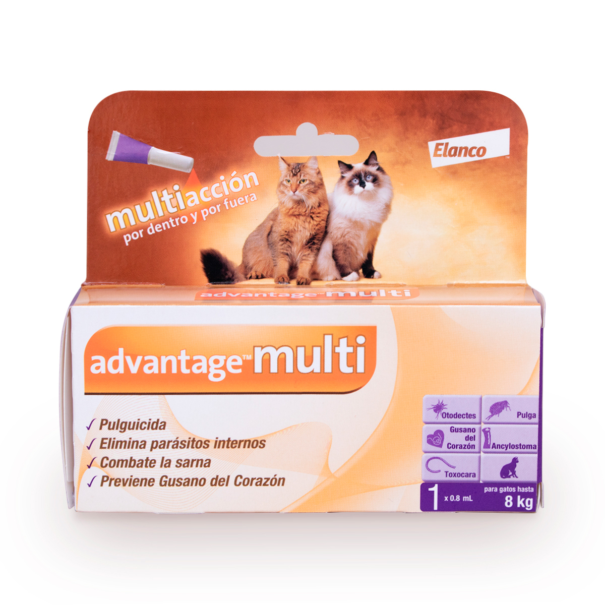 Advantage Multi Pipeta Antiparasitaria Interna y Externa para Gato, 4 a 8 kg