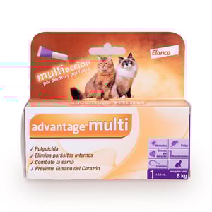 Advantage Multi Pipeta Antiparasitaria Interna y Externa para Gato, 4 a 8 kg Advantage Multi Pipeta Antiparasitaria Interna y Externa para Gato, 4 a 8 kg