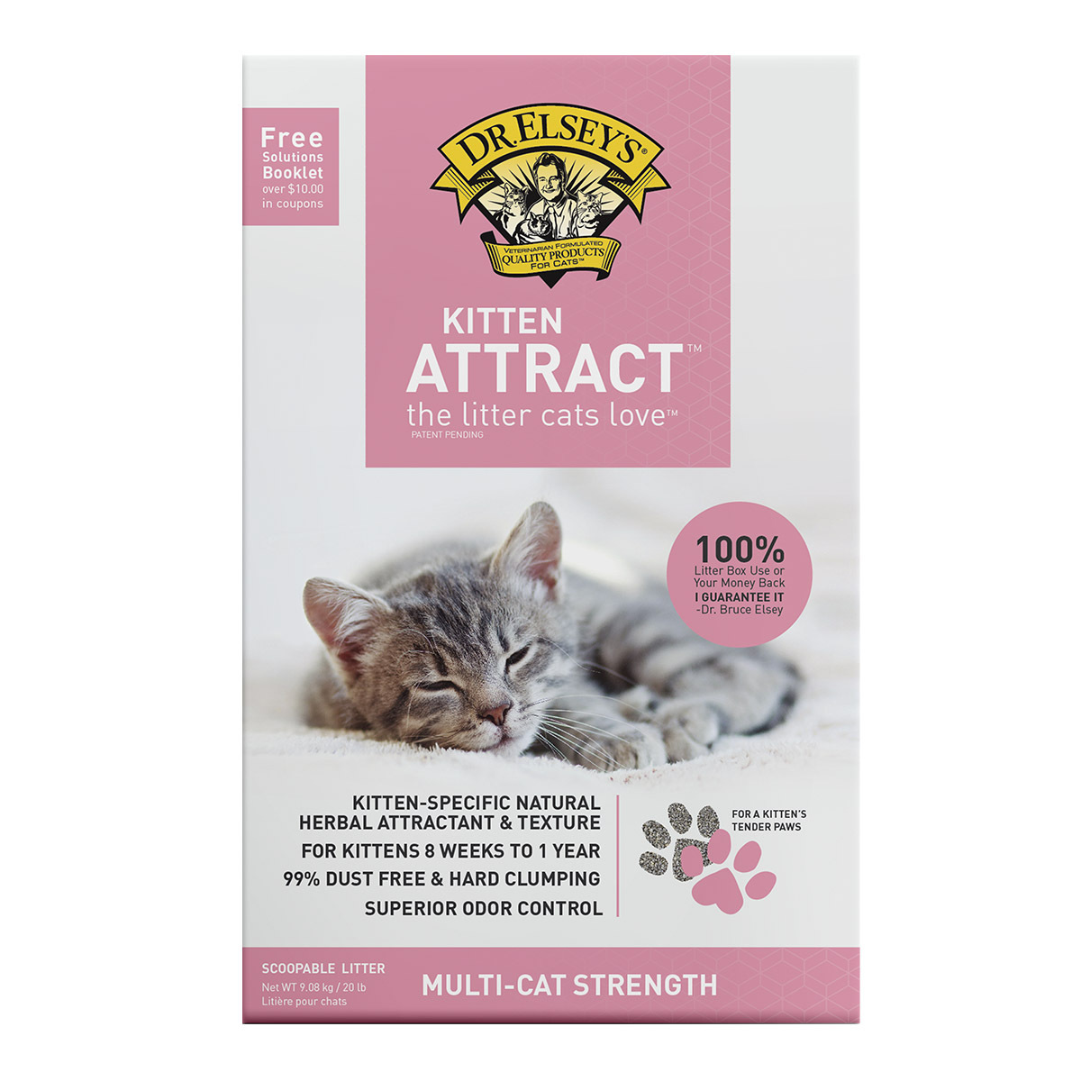 Precious Cat Kitten Attract Arena de Arcilla Aglutinante con Atrayente Herbal para Gatito, 9 kg