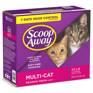 Scoop Away Arena de Arcilla Aglutinante con Aroma para Hogares Multi-Gato, 9 kg