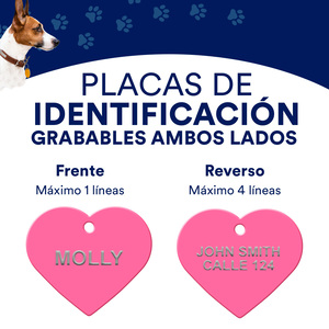 Hillman Group Placa de Identificación Grabable Diseño Corazón Rosa para Perro, Grande