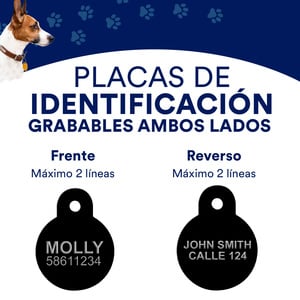 Hillman Group Placa de Identificación Circular Grabable Diseño Liso Negro para Perro/ Gato, Chico