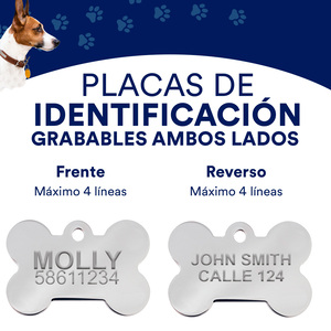 Hillman Group Placa de Identificación Grabable Diseño Hueso Cromo para Perro, Grande