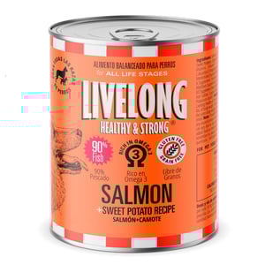 Livelong Healthy & Strong Alimento Natural Húmedo para Perro Todas las Edades Receta Salmón/Camote, 354 g Livelong Healthy & Strong Alimento Natural Húmedo para Perro Todas las Edades Receta Salmón/Camote, 354 g