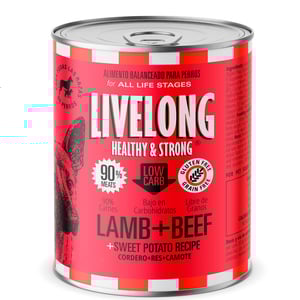 Livelong Healthy & Strong Alimento Natural Húmedo para Perro Todas las Edades Receta Cordero/Res/Camote, 354 g Livelong Healthy & Strong Alimento Natural Húmedo para Perro Todas las Edades Receta Cordero/Res/Camote, 354 g