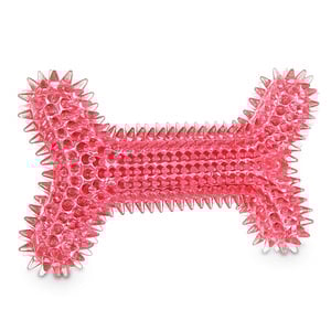 Leaps & Bounds Juguete Hueso Masticable con Picos y Sonido Colores Surtidos para Perro, Mediano