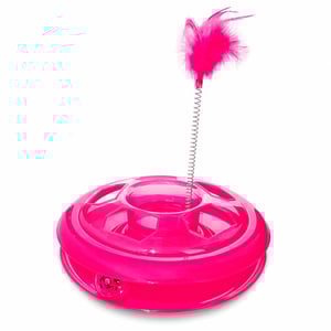 Leaps & Bounds Pista con Pluma y Pelota con Luz Juguete para Gato, Rosa Leaps & Bounds Pista con Pluma y Pelota con Luz Juguete para Gato, Rosa