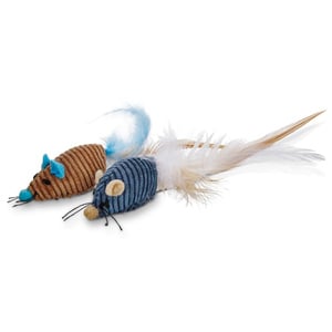 Leaps & Bounds Ratoncitos Divertidos con Plumas Colores Surtidos para Gato, 2 Piezas