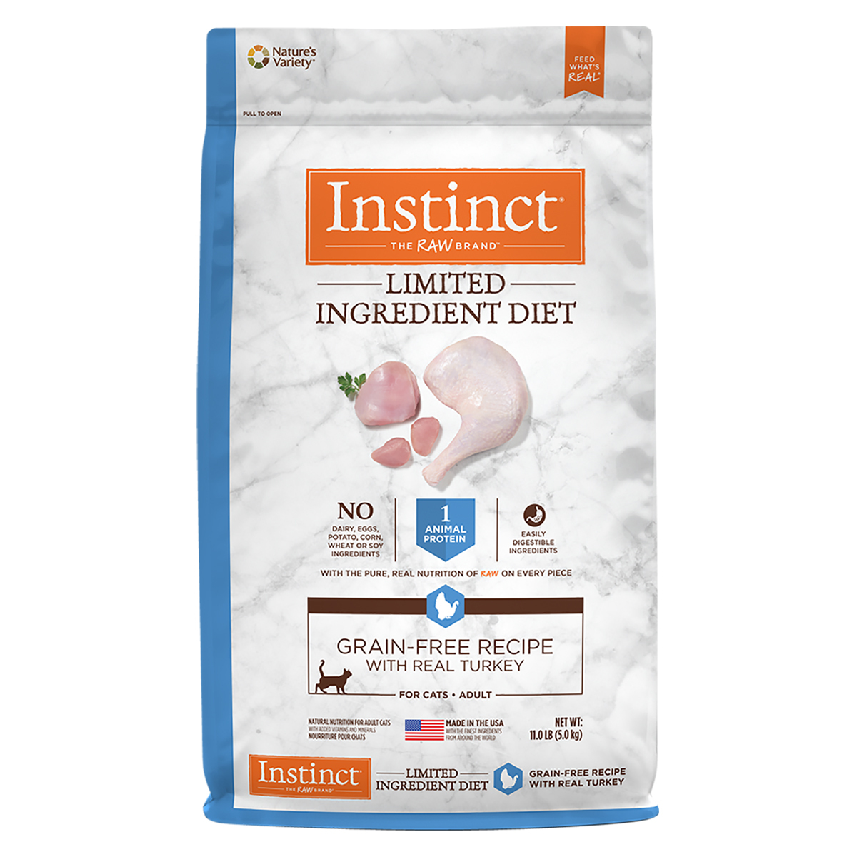 Instinct LID Alimento Natural Seco para Gato Adulto Receta Pavo, 5 kg