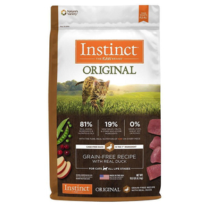 Instinct Original Libre de Granos Alimento Natural para Gato Todas las Edades Receta Pato, 4.5 kg
