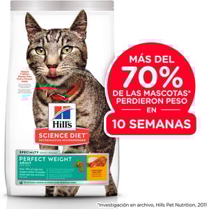 Hill's Science Diet Perfect Weight Alimento de Control de Peso para Gato Adulto Receta Pollo, 6.8 kg