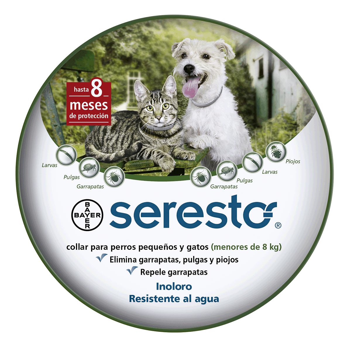 Seresto Collar Antipulgas y Garrapatas para Perro y Gato Chico