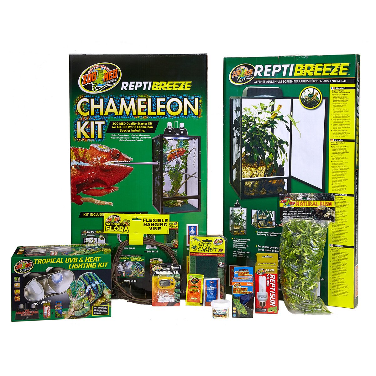 Zoo Med Reptibreeze Kit de Hábitat para Camaleón, 40.60 cm Largo x 40.60 cm Ancho x 76.20 cm Alto