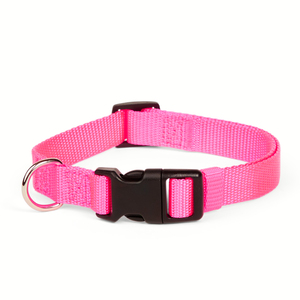 Youly Collar Ajustable de Nylon Color Rosa con Broche para Perro, Grande/ X-Grande