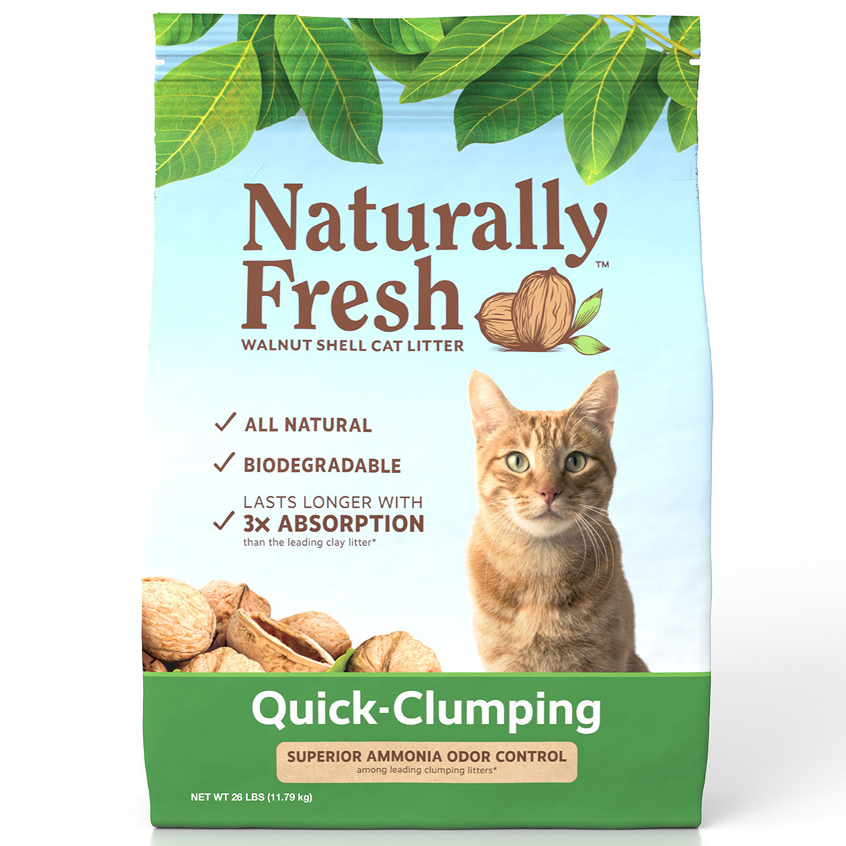 Naturally Fresh Arena Natural Rápida Aglutinación sin Esencia para Gato, 11.7 kg