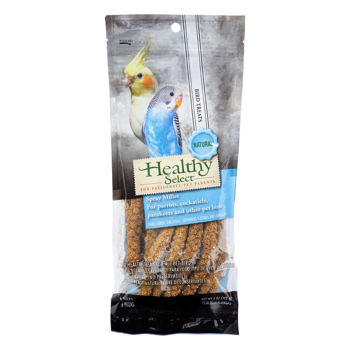 Healthy Select Mijo en Espiga Especial para Aves Canoras y Psitácidos, 6 Piezas