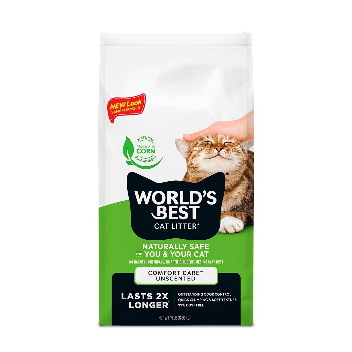 World's Best Comfort Care Arena Natural Aglutinante Sin Fragancia para Gato, 6.8 kg