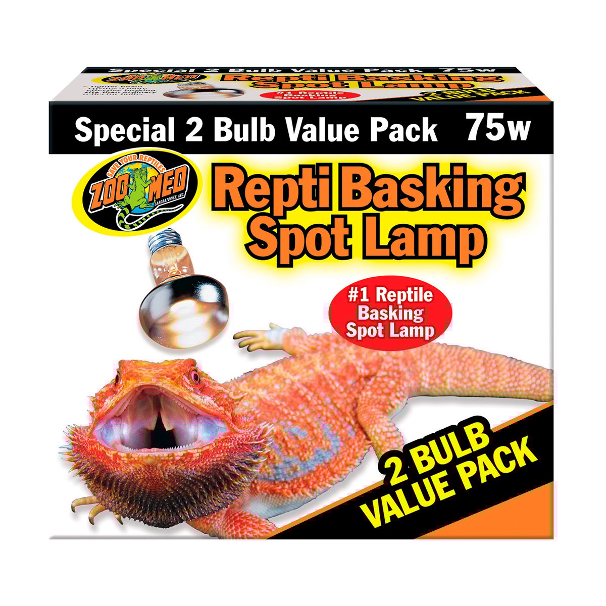 Zoo Med Repti Basking Paquete de 2 Lámparas Calefactoras, 75 Watts