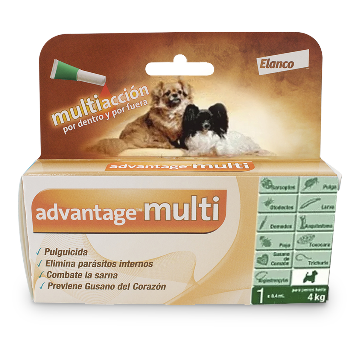 Advantage Multi Pipeta Antiparasitaria Interna y Externa para Perro, 4 kg