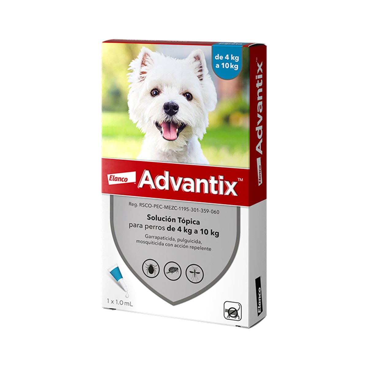Advantix Pipeta Antiparasitaria Externa para Perro, 4 a 10 kg