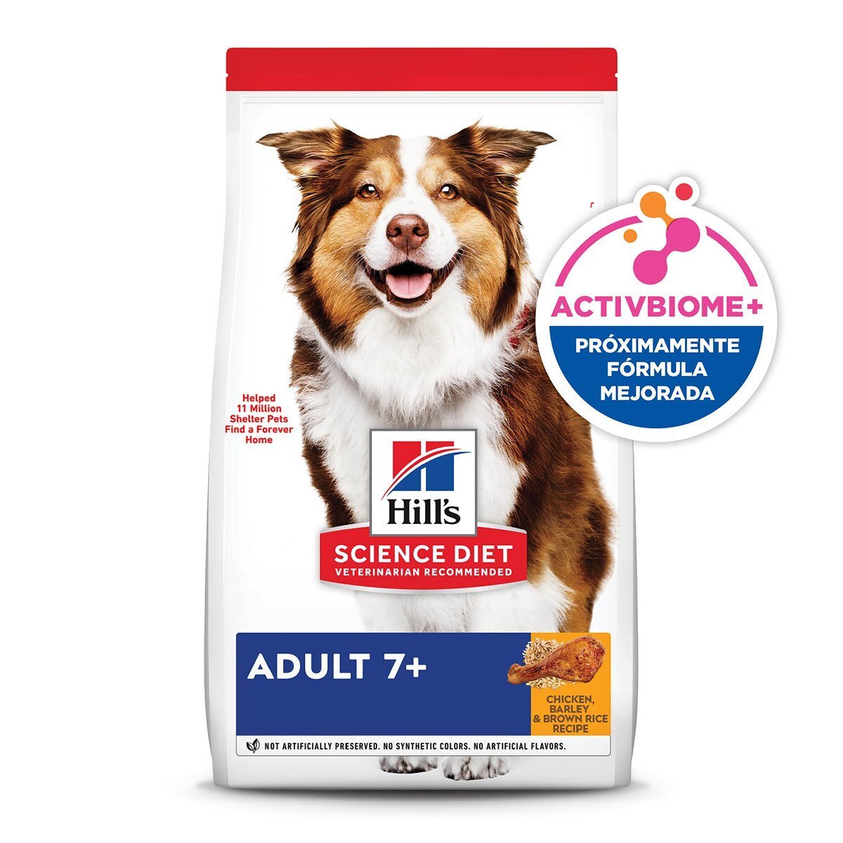Hill's Science Diet 7+ Alimento Seco para Perro Senior Raza Mediana Receta Pollo, 12 kg