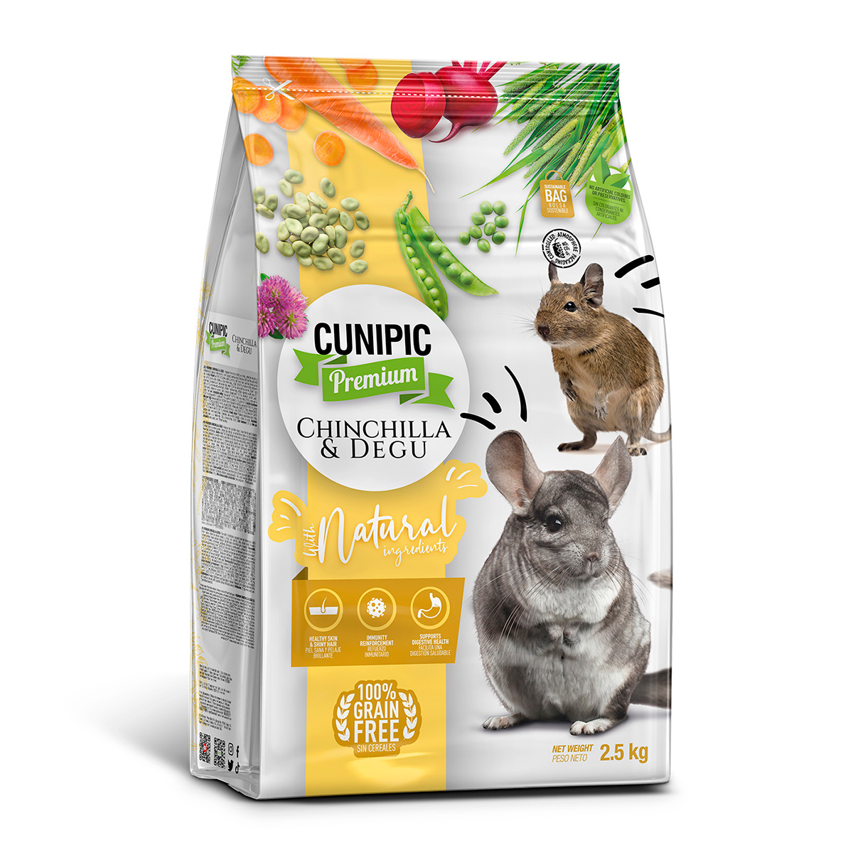 Cunipic Premium Alimento para Chinchilla y Degu, 2.5 kg