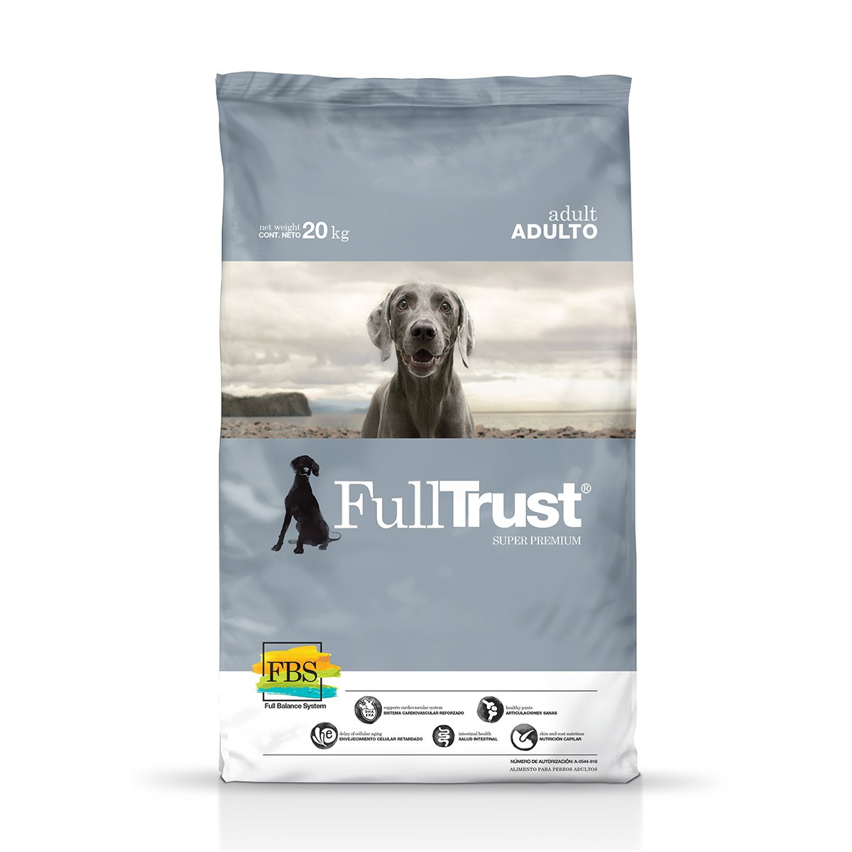 FullTrust Alimento para Perro Adulto Raza Mediana/Grande Receta Pollo y Res, 20 kg