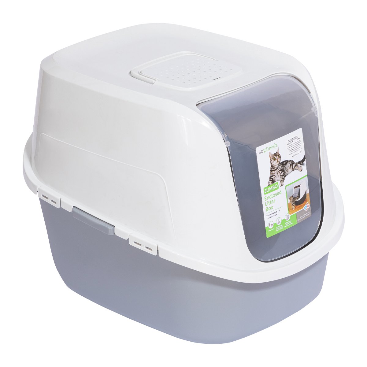 Sophresh Arenero Jumbo con Tapa y Filtro para Gato, Azul