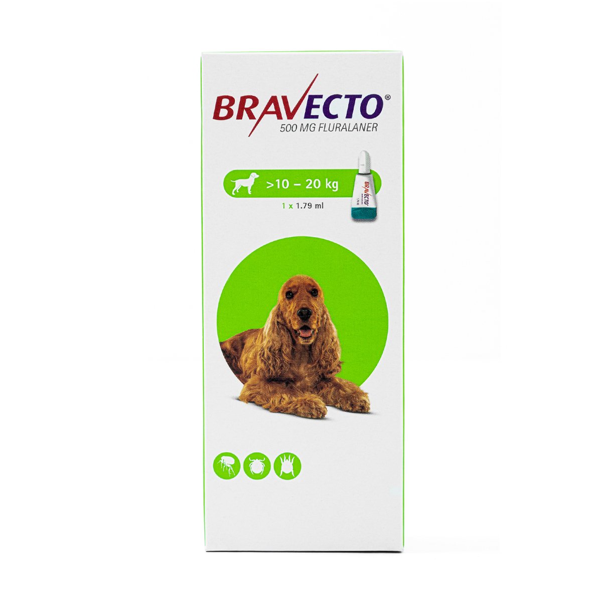Bravecto Spot-On Pipeta Antiparasitaria para Perro Mediano, 10 a 20 kg