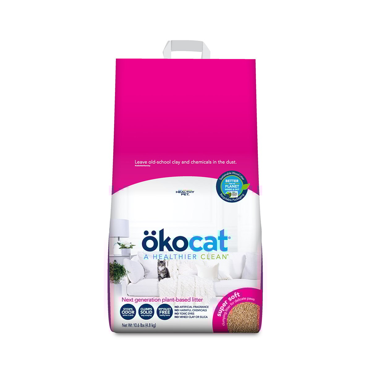 Ökocat Arena Natural Aglutinante Textura Super Suave para Gatito y Senior, 5.5 kg
