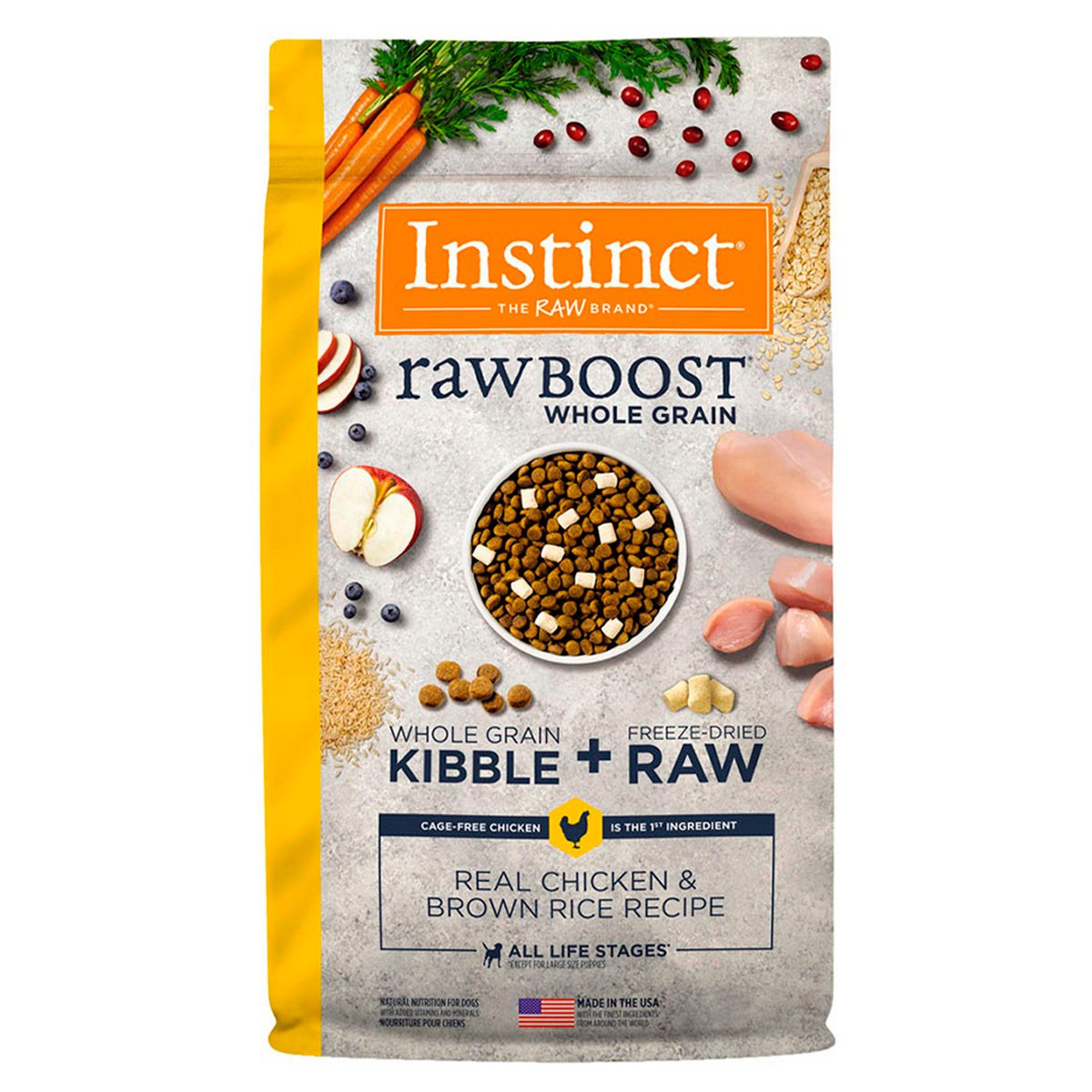Instinct Raw Boost Alimento Natural para Perro Todas las Etapas de Vida Receta Pollo y Arroz, 9.07 kg
