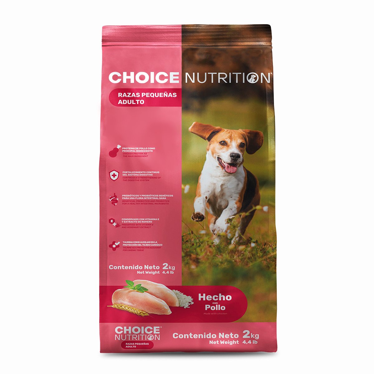 Choice Nutrition Alimento Avanzado Seco para Perro Adulto Razas Pequeñas Receta Pollo, 10 kg